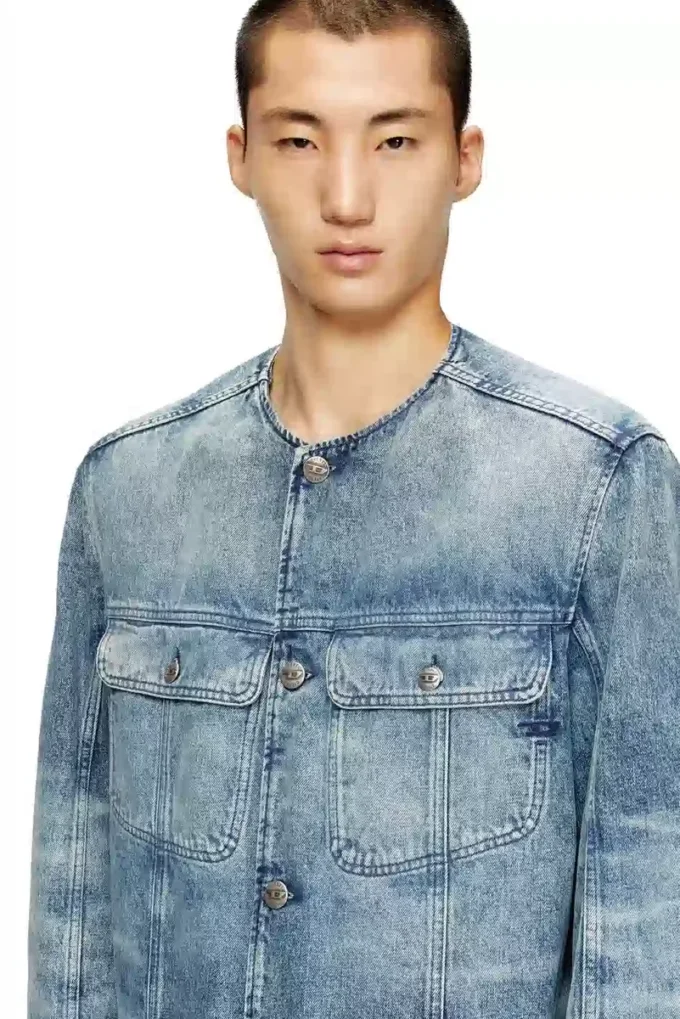 d-aberd-fsh1 Cappotto in denim di cotone e canapa lavorato al laser d-aberd-fsh1 Cappotto in denim di cotone e canapa lavorato al laser