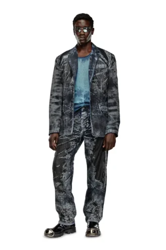 d-bla-dev-fse Blazer in denim devoré gessato