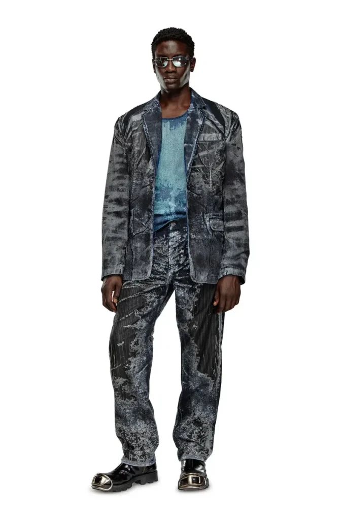 d-bla-dev-fse Blazer in denim devoré gessato d-bla-dev-fse Blazer in denim devoré gessato