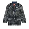 d-bla-dev-fse Blazer in denim devoré gessato d-bla-dev-fse Blazer in denim devoré gessato