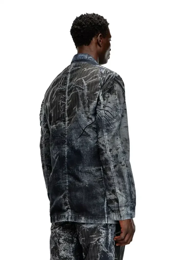 d-bla-dev-fse Blazer in denim devoré gessato d-bla-dev-fse Blazer in denim devoré gessato