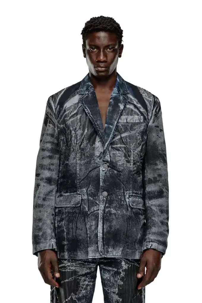 d-bla-dev-fse Blazer in denim devoré gessato d-bla-dev-fse Blazer in denim devoré gessato