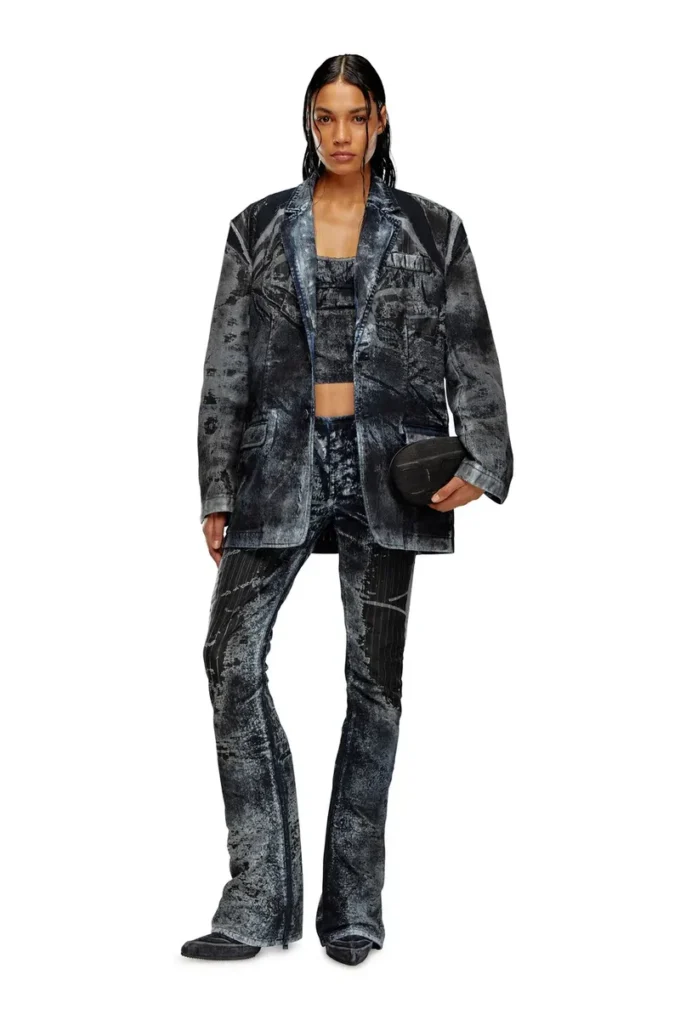 d-bla-dev-fse Blazer in denim devoré gessato d-bla-dev-fse Blazer in denim devoré gessato