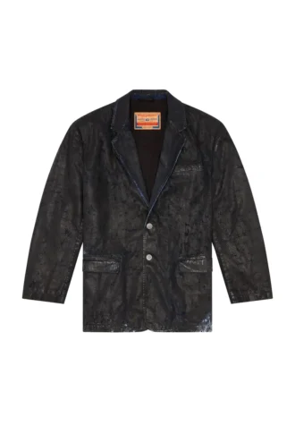 d-bla-fse Blazer in denim con rivestimento craquelé