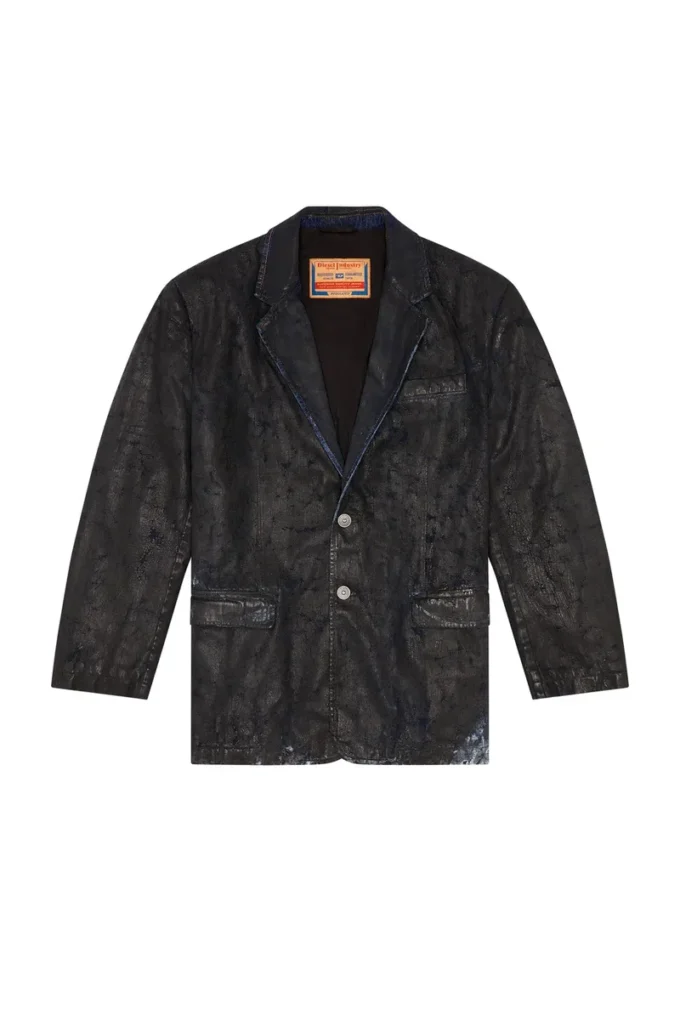 d-bla-fse Blazer in denim con rivestimento craquelé d-bla-fse Blazer in denim con rivestimento craquelé