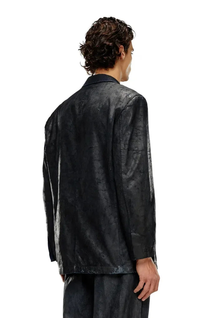 d-bla-fse Blazer in denim con rivestimento craquelé d-bla-fse Blazer in denim con rivestimento craquelé