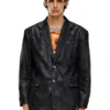 d-bla-fse Blazer in denim con rivestimento craquelé d-bla-fse Blazer in denim con rivestimento craquelé