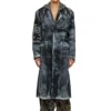 d-bla-long-dev-fse Cappotto in denim devoré gessato