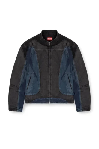 d-blenk-s Giacca stile biker in denim bicolore