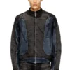 d-blenk-s Giacca stile biker in denim bicolore