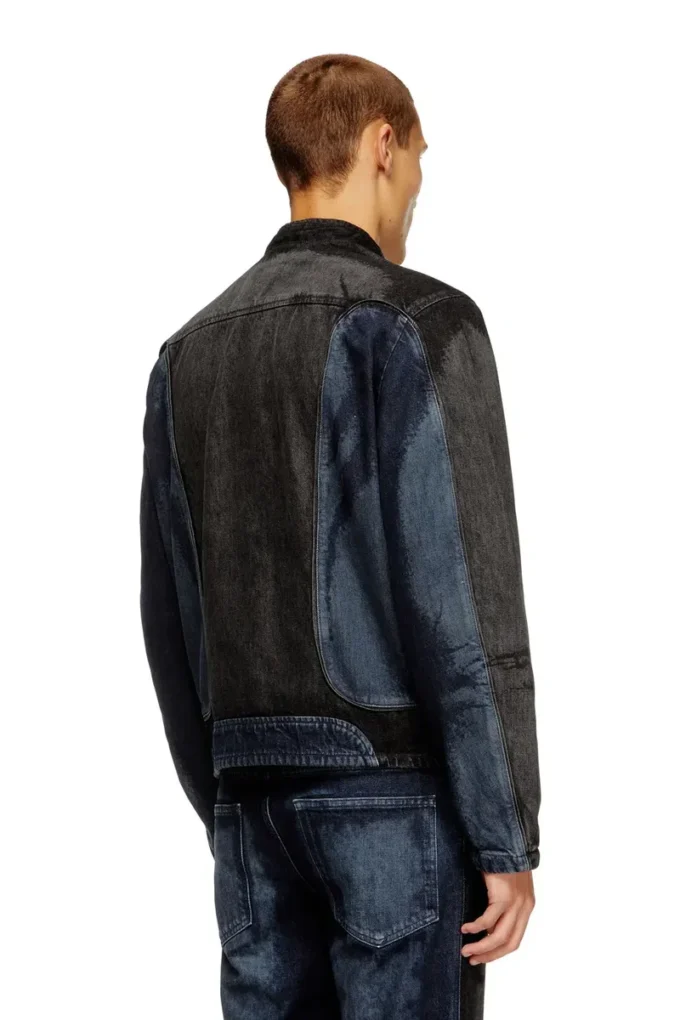 d-blenk-s Giacca stile biker in denim bicolore