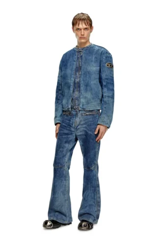 d-calur-fse Giacca in denim con dettagli zip da motociclista