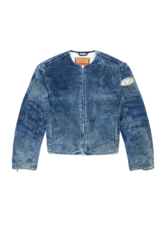 d-calur-fse Giacca in denim con dettagli zip da motociclista