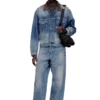 d-denver-s1 Giacca trucker in denim con rifiniture in pelle a contrasto d-denver-s1 Giacca trucker in denim con rifiniture in pelle a contrasto