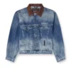 d-denver-s1 Giacca trucker in denim con rifiniture in pelle a contrasto d-denver-s1 Giacca trucker in denim con rifiniture in pelle a contrasto