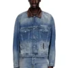d-denver-s1 Giacca trucker in denim con rifiniture in pelle a contrasto d-denver-s1 Giacca trucker in denim con rifiniture in pelle a contrasto