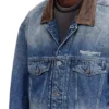 d-denver-s1 Giacca trucker in denim con rifiniture in pelle a contrasto d-denver-s1 Giacca trucker in denim con rifiniture in pelle a contrasto