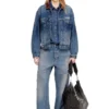d-denver-s1 Giacca trucker in denim con rifiniture in pelle a contrasto d-denver-s1 Giacca trucker in denim con rifiniture in pelle a contrasto