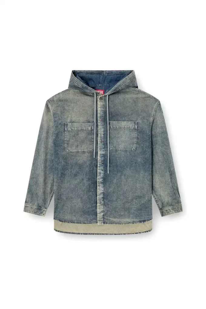 d-dewny-hood-s2 Soprabito in denim marmorizzato rivestito d-dewny-hood-s2 Soprabito in denim marmorizzato rivestito