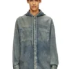 d-dewny-hood-s2 Soprabito in denim marmorizzato rivestito d-dewny-hood-s2 Soprabito in denim marmorizzato rivestito