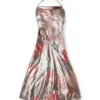 d-ebra Abito midi metallizzato con stampa di rose d-ebra Abito midi metallizzato con stampa di rose