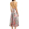 d-ebra Abito midi metallizzato con stampa di rose d-ebra Abito midi metallizzato con stampa di rose