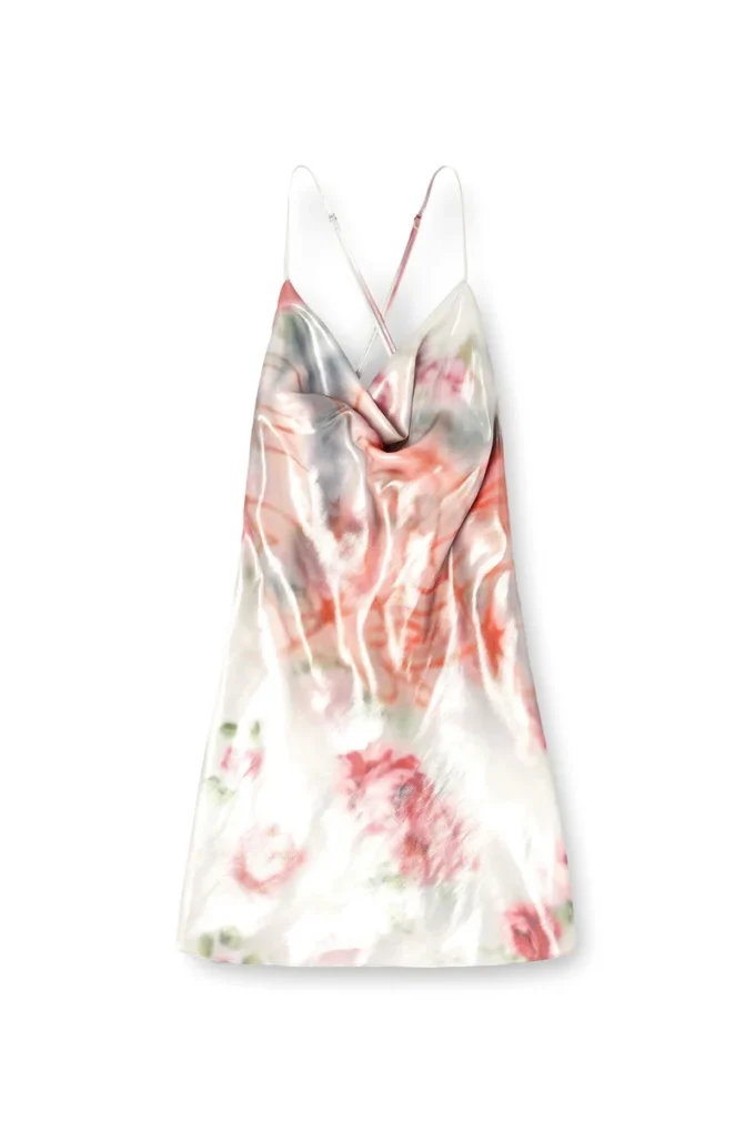 d-ebra-short Abito corto metallizzato con stampa rose sfumata d-ebra-short Abito corto metallizzato con stampa rose sfumata