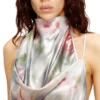 d-ebra-short Abito corto metallizzato con stampa rose sfumata d-ebra-short Abito corto metallizzato con stampa rose sfumata