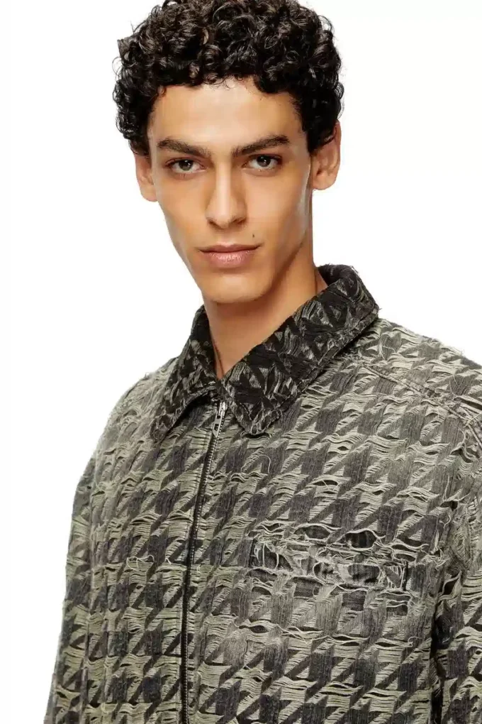 d-elmo-fsh Giacca in denim con trama pied-de-poule d-elmo-fsh Giacca in denim con trama pied-de-poule