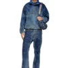 d-flow-fse Giacca pullover in denim effetto sporco d-flow-fse Giacca pullover in denim effetto sporco