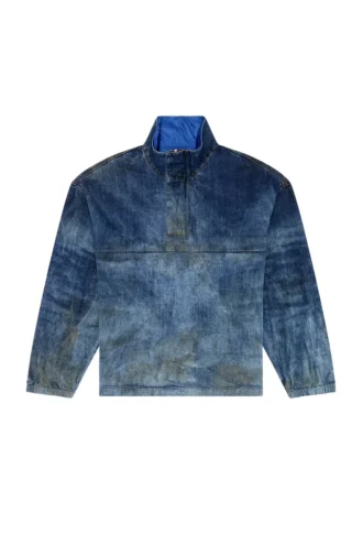 d-flow-fse Giacca pullover in denim effetto sporco