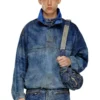d-flow-fse Giacca pullover in denim effetto sporco d-flow-fse Giacca pullover in denim effetto sporco