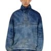 d-flow-fse Giacca pullover in denim effetto sporco d-flow-fse Giacca pullover in denim effetto sporco
