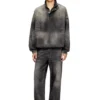 d-flow-s3 Top in denim con collo alto