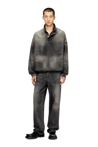 d-flow-s3 Top in denim con collo alto