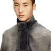 d-flow-s3 Top in denim con collo alto