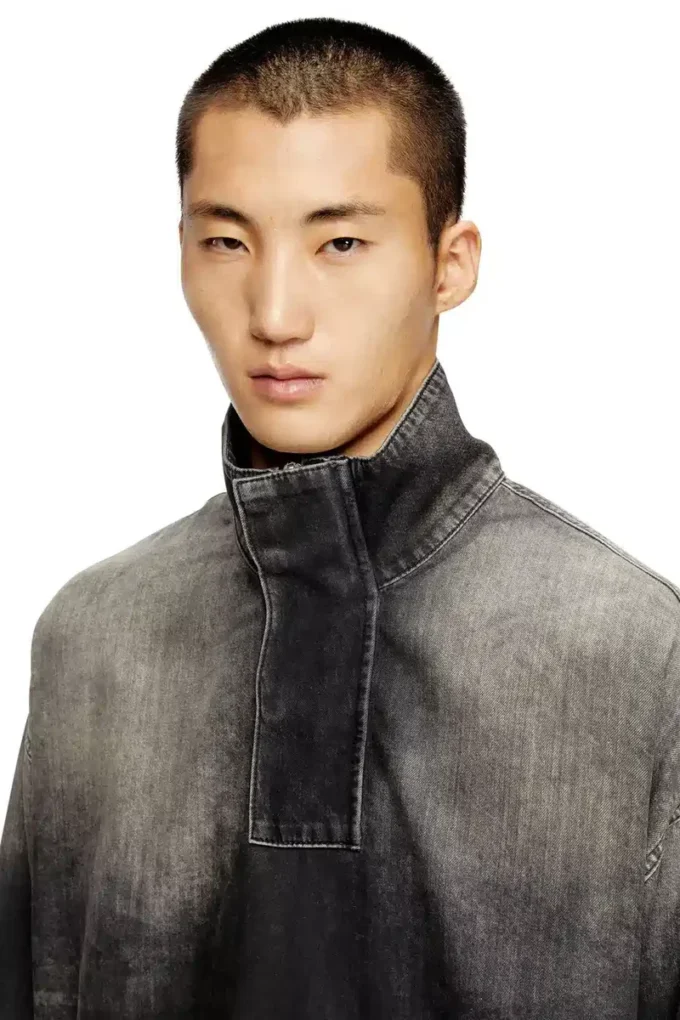 d-flow-s3 Top in denim con collo alto