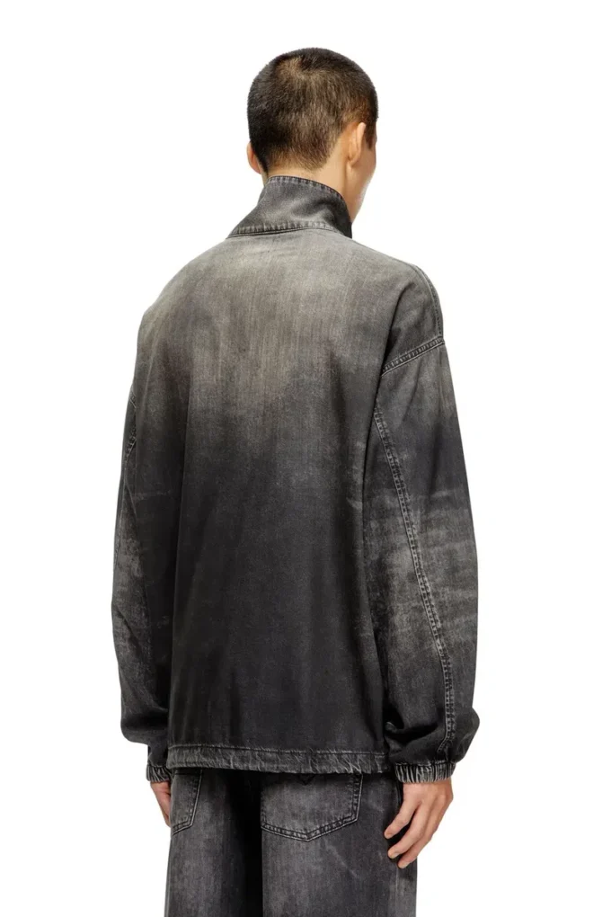 d-flow-s3 Top in denim con collo alto