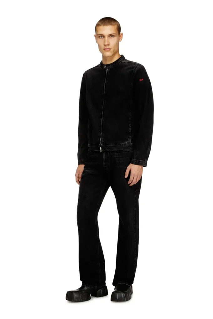 d-glory Giacca moto in denim clean-wash