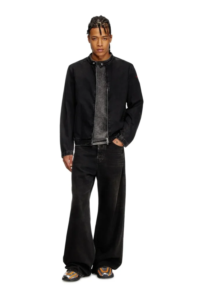 d-glory Giacca moto in denim clean-wash