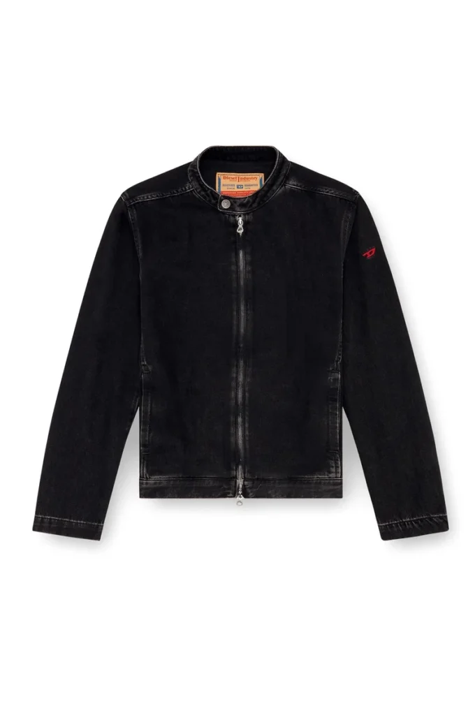 d-glory Giacca moto in denim clean-wash