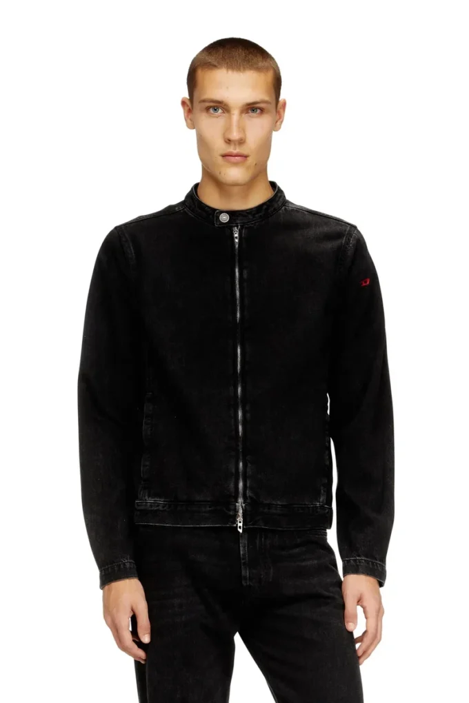 d-glory Giacca moto in denim clean-wash