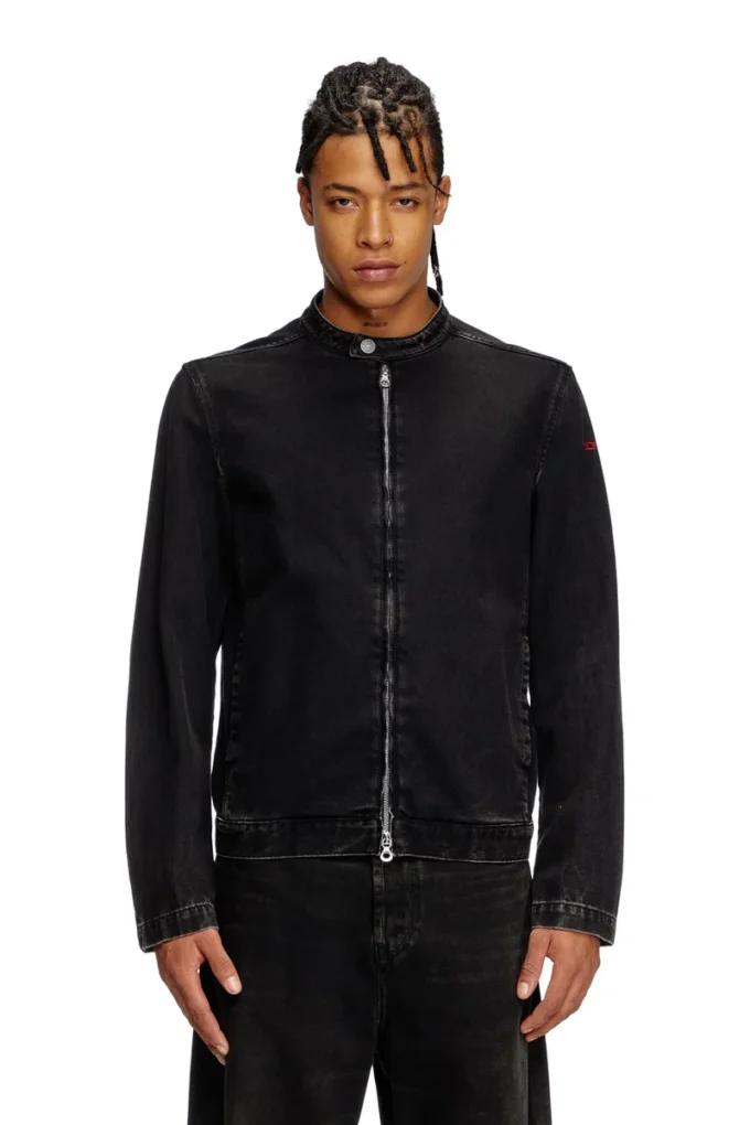 d-glory Giacca moto in denim clean-wash
