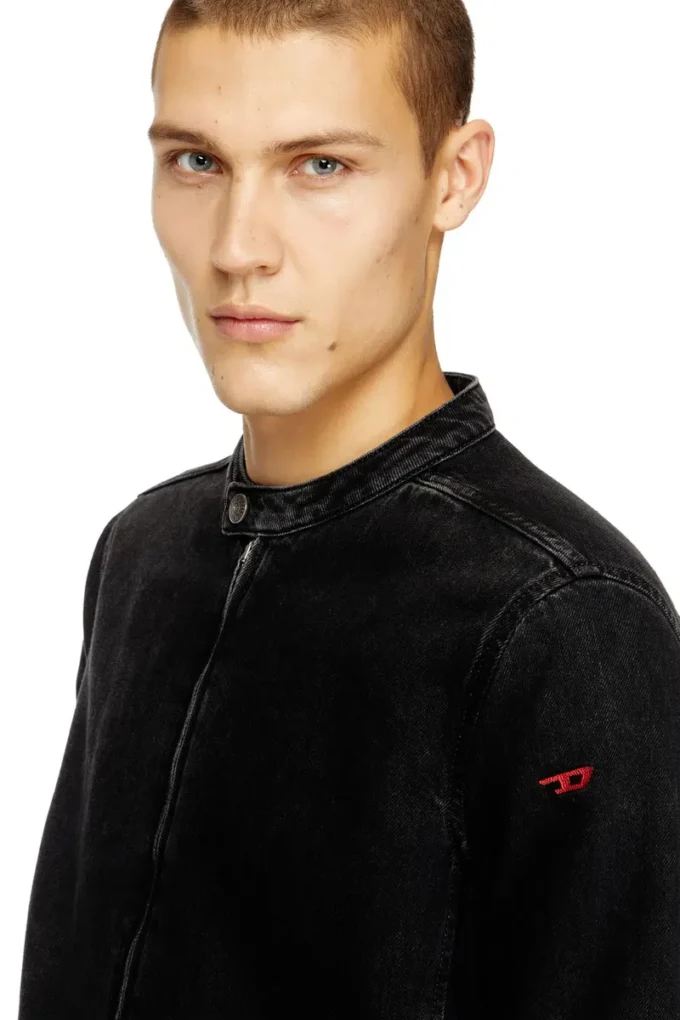d-glory Giacca moto in denim clean-wash