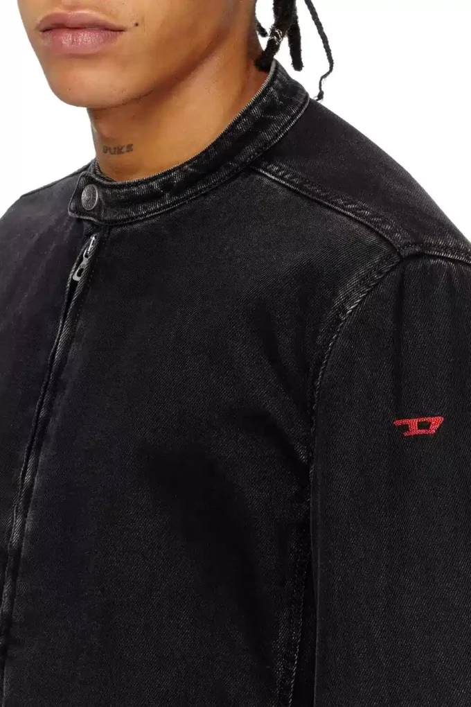 d-glory Giacca moto in denim clean-wash