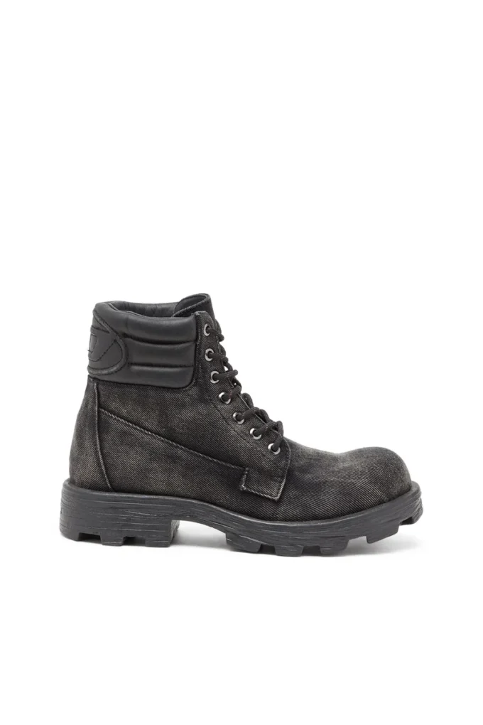 d-hammer lace up w D-Hammer-Stivali militari in denim e pelle d-hammer lace up w D-Hammer-Stivali militari in denim e pelle