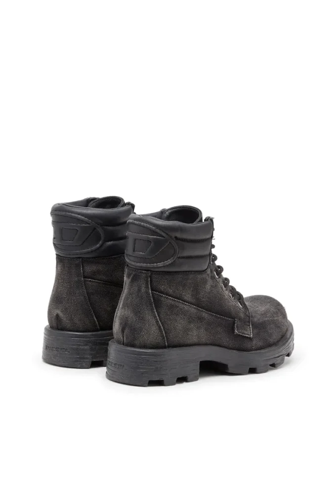 d-hammer lace up w D-Hammer-Stivali militari in denim e pelle d-hammer lace up w D-Hammer-Stivali militari in denim e pelle