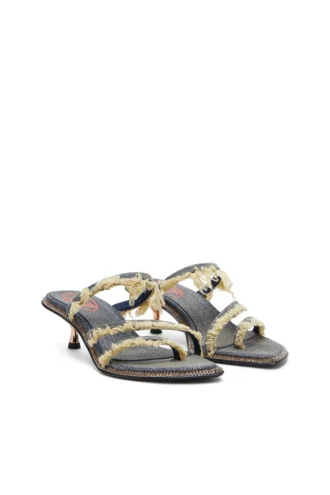 d-havanna kittie D-Havanna Kittie – Mules in denim sfrangiato con cristalli