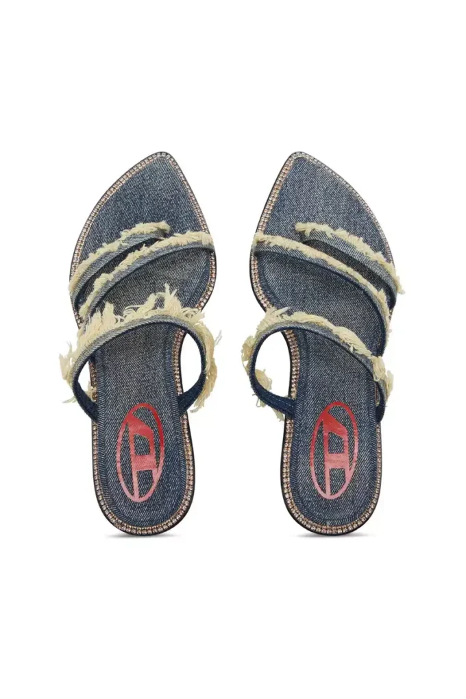 d-havanna kittie D-Havanna Kittie – Mules in denim sfrangiato con cristalli d-havanna kittie D-Havanna Kittie – Mules in denim sfrangiato con cristalli