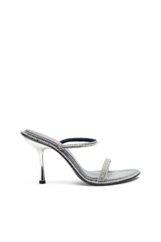 d-havanna sdl D-Havanna – Mules con tacco in denim cristallizzato